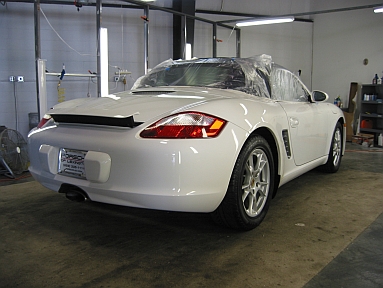 Porsche Boxter getting polished